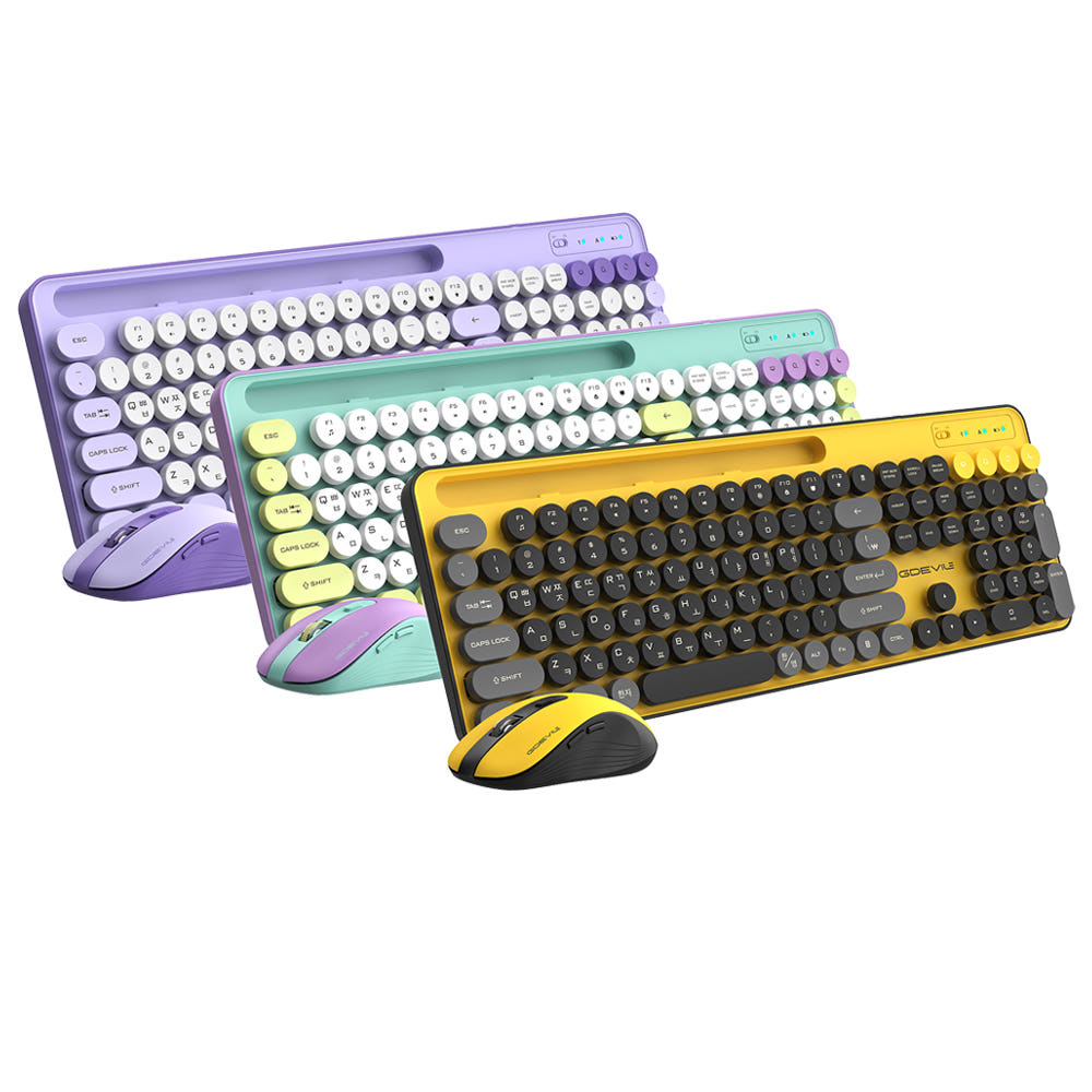지데빌 MK700W 저소음 무선 멤브레인 키보드 마우스 세트, 민트 37,100원