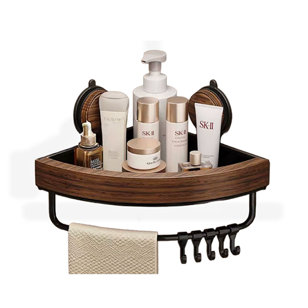 무타공 흡착식 욕실 코너 선반 화장실 모서리 수납 정리, 1개, 블랙월넛후크 25,800원