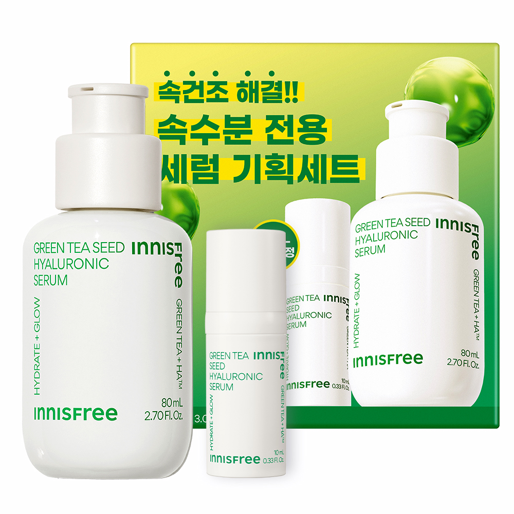 이니스프리 그린티 씨드 히알루론산 세럼 80ml + 10ml 세트, 1개 11,920원