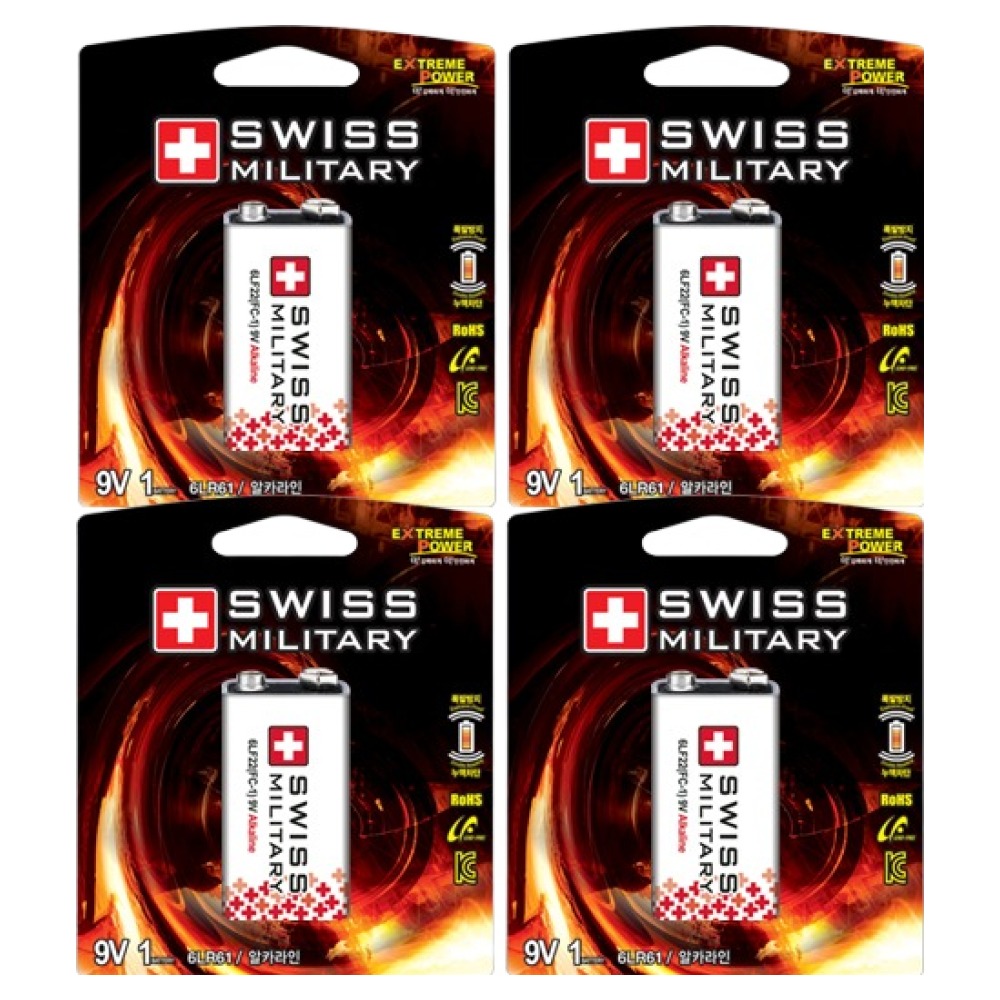스위스밀리터리 알카라인 9V 카드형 건전지, 1개입, 4개 6,520원