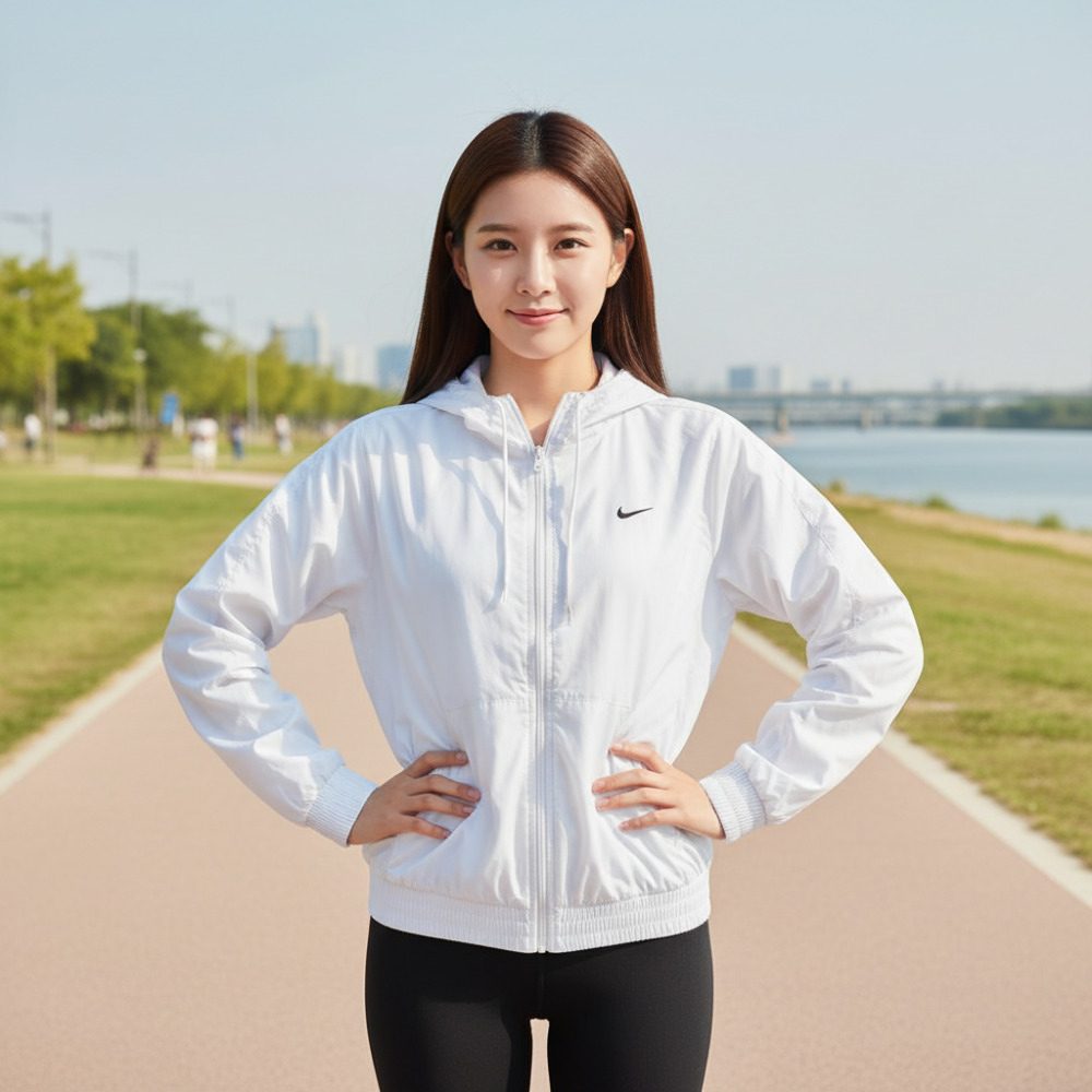 나이키 여성 경량 나일론 방풍 후드 집업 바람막이 자켓 73,000원