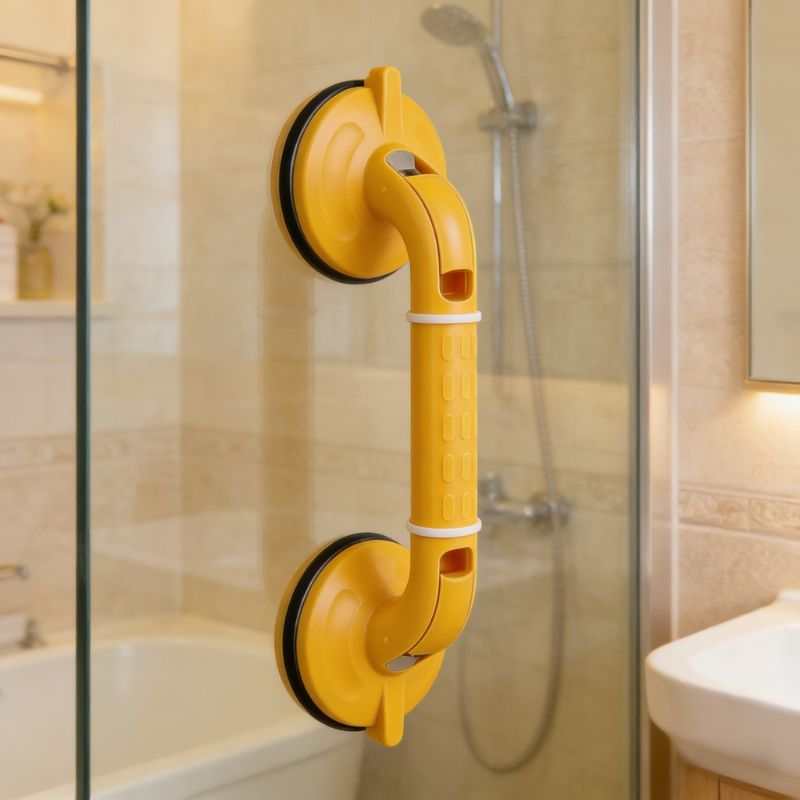 강력 흡착식 무타공 안전 손잡이 3사이즈 (38/46/53cm) 욕실/샤워실 난간, 노란색, 1개 26,800원