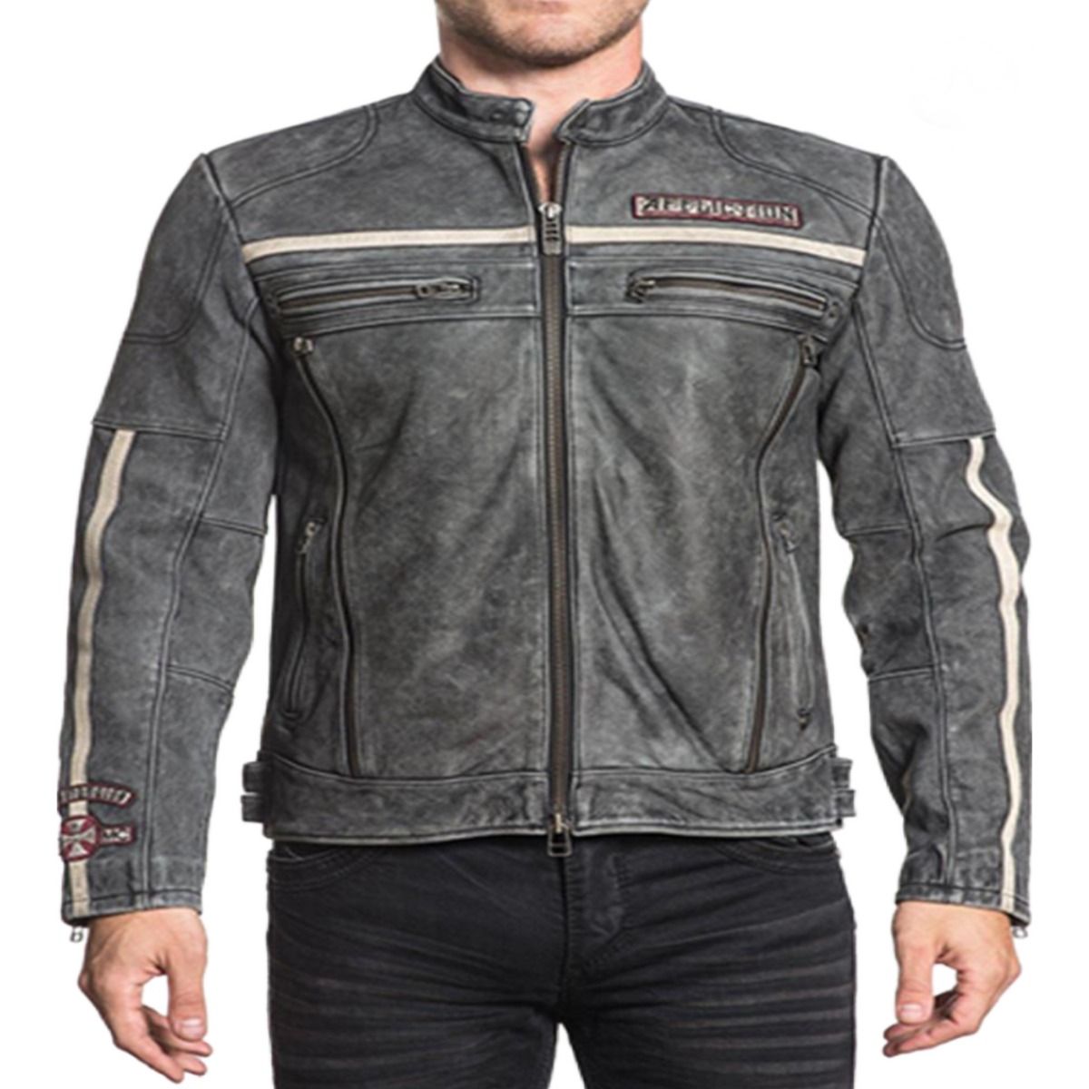 기사미 어플릭션 바이크스타일 가죽자켓 할리패션 수입자켓 110OW283 BLACK 563,400원