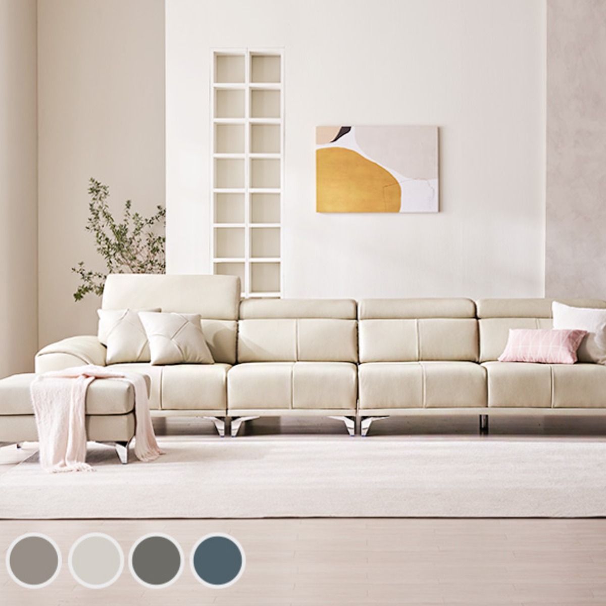 BIF보루네오 디에르 델라 천연통가죽 6인 소파+스툴 1,579,000원