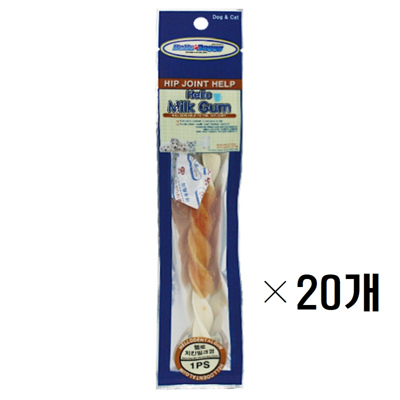 헬로도기 치킨 밀크껌 1P  20개 낱개 포장 덴탈껌 스틱껌 5,260원