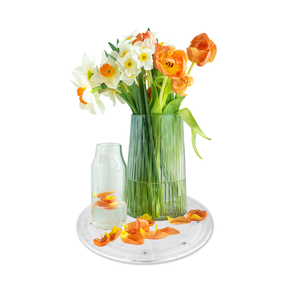에코플로 원형 투명돌림판 아크릴 꽃꽂이 회전트레이 케이크돌림판 30cm 5개세트, 5개, 투명 101,500원