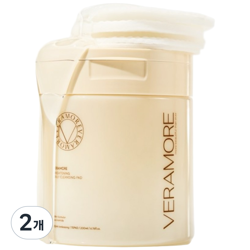 [촉촉 영양 순한 쌀겨수 클렌징] 나이아신아마이드 쌀뜨물 세안 패드 베라모어 올인원 브라이트닝 데일리 클렌징티슈 세안티슈 메이크업리무버 수정화장패드 노워시 여행용 저자극, 2개, 70매입 56,600원