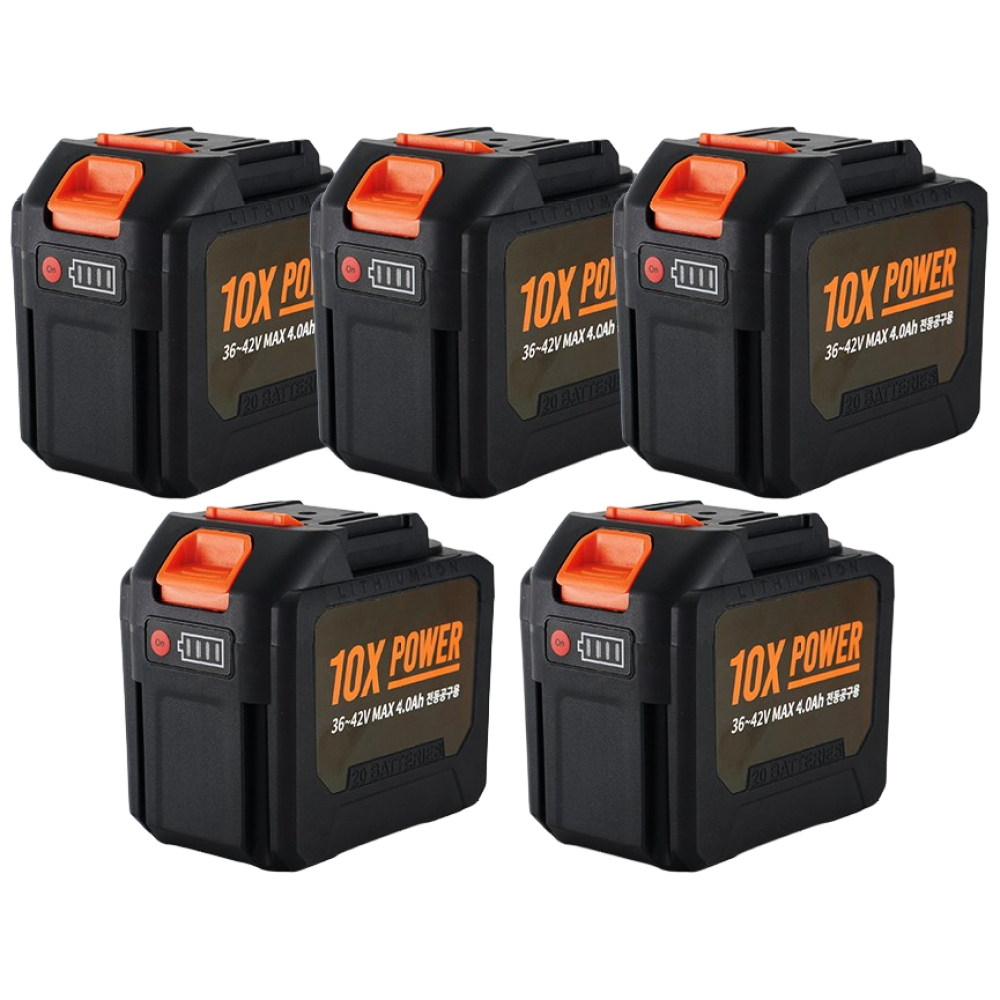 열배시스템 42V 경량 무선 대포송풍기 전용 배터리 (케이블형 충전기 증정), 5개 390,000원