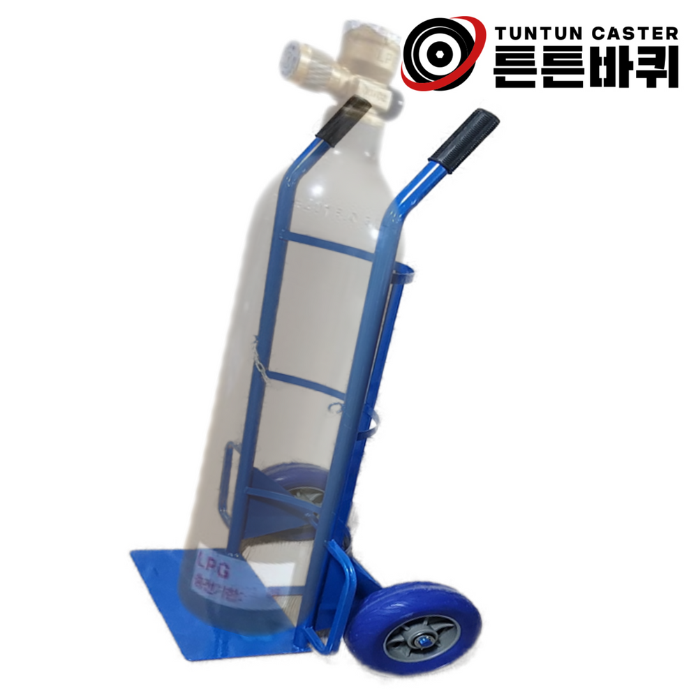 LPG카 이동 운반 산소통 가스통 운반 1구 25cm 발포 바퀴 파란색 스틸 69,800원