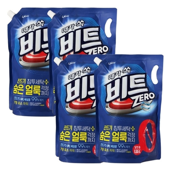 라이온코리아 비트제로 액체세제 일반용 리필 1.55L 2입 x2, 4개, 1.55L 18,880원