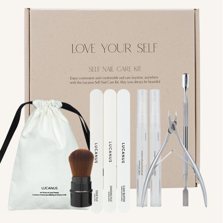 루카너스 리뉴얼 네일케어세트 7종구성 니퍼+푸셔+큐티클오일+큐티클리무버+더스트브러쉬+네일파일3종+코튼파우치 46,000원
