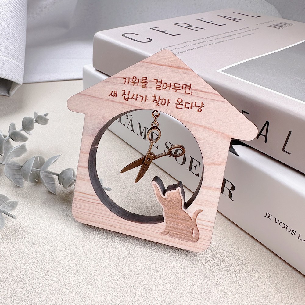 현관종 편백나무 복을 물어오는 고양이들 도어벨 행운선물, 집냥이 22,600원