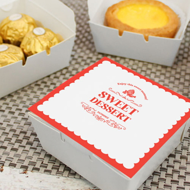 제이팩토리 디저트 다용도 박스 원터치 포장박스 디저트박스, 쁘띠레드-소, 100개 9,900원