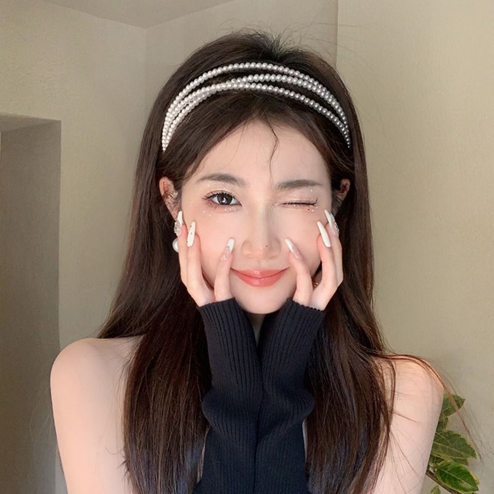 미즈코스 진주 머리띠 슬림 귀안아픈 헤어 밴드 웨딩 촬영 소품 러블리 액세서리 5,500원