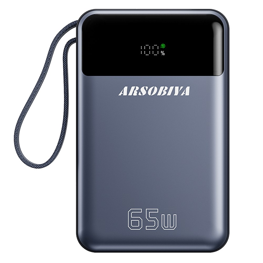ARSOBIYA 초고속 65W 일체형 보조배터리 PD 대용량 20000mAh 여행용 노트북 C타입 입출력 케이블 49,800원