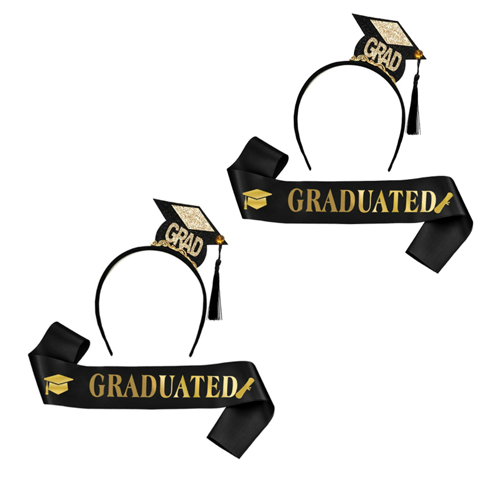 파티굿즈 졸업 학사모 머리띠 2개 세트 어깨띠 유치원 어린이집 악세사리 15,260원