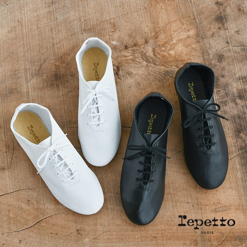 레페토 재즈 댄스화 Jazz Repetto 발레화 레이스업 블랙 화이트 가죽 구두 274,800원