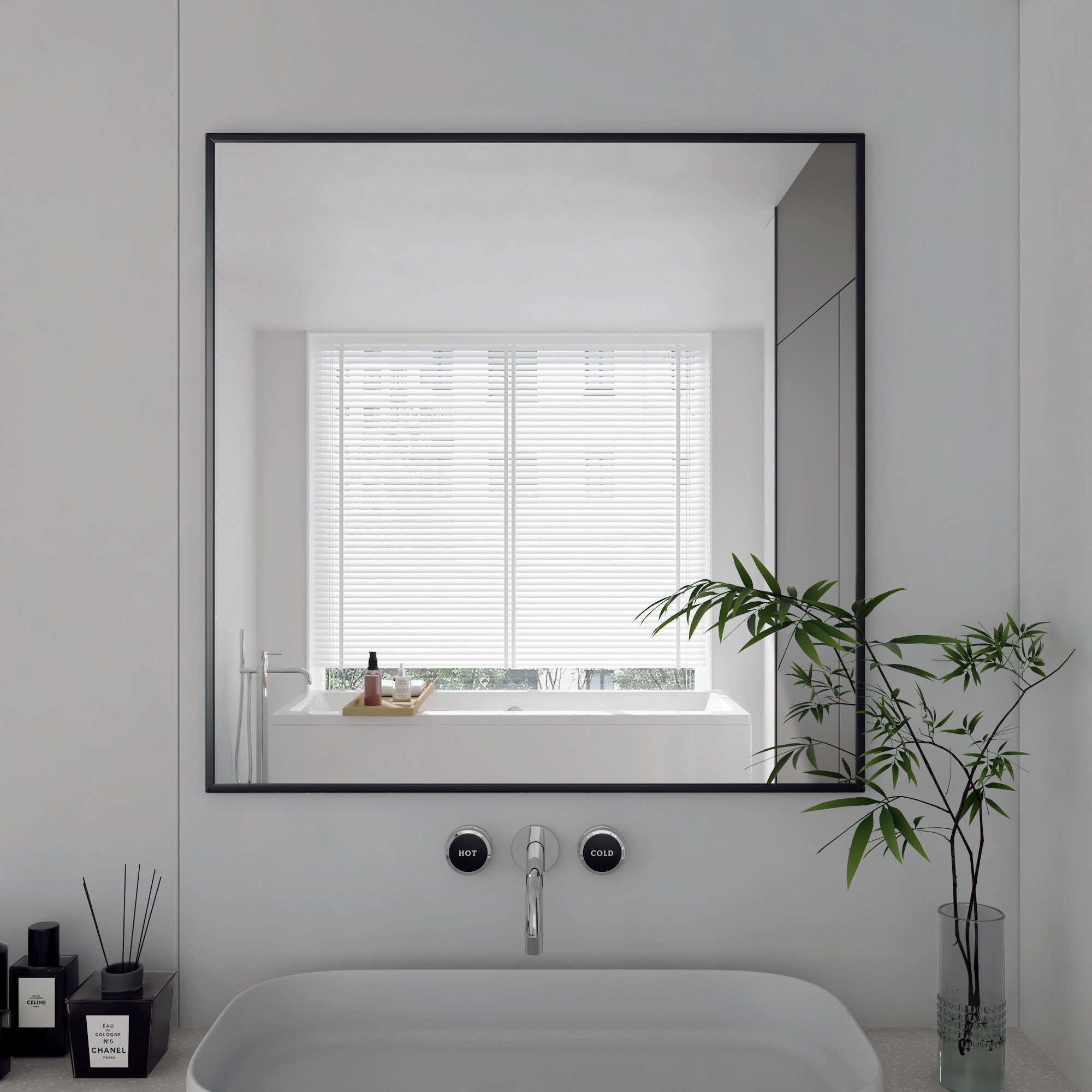 뷰티피크 사각형 벽거울 화장대거울 욕실거울 강화안전유리 60*60 42,990원