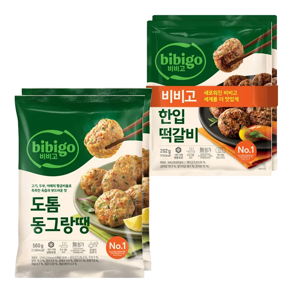CJ 비비고 도톰동그랑땡 560g X 2개 + 한입떡갈비 282g X 2개, 1세트, 1.684kg 23,330원
