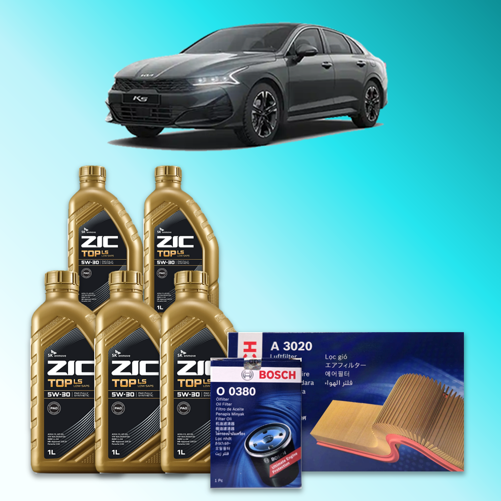 K5 (DL3) 1.6터보 가솔린 엔진오일세트 SK 지크 탑 LS 5W30 (ZIC TOP LS) 96,900원