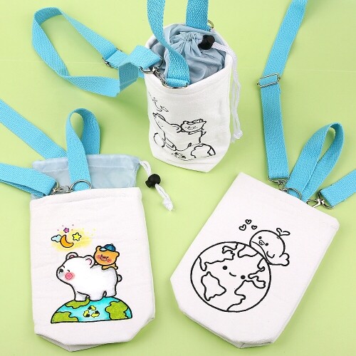 색칠 지구 환경 사랑 보온 보냉 텀블러 에코백 캔버스 가방 1개입 3,100원