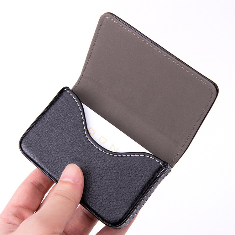 명함 케이스 클래식 미니 가죽 마그네틱 명함지갑, 블랙, 1개 5,440원