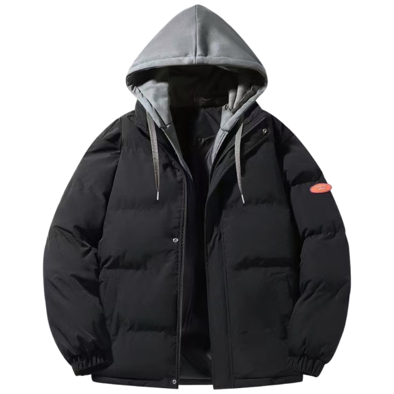 TIMEPURE 남성 점퍼 남자 후드 봄 가을 오버핏 면패딩 레이어드 스타일 남성 외투 캐주얼 트렌디 숏패딩 따뜻 아우터 포근 간절기 코트 44,880원