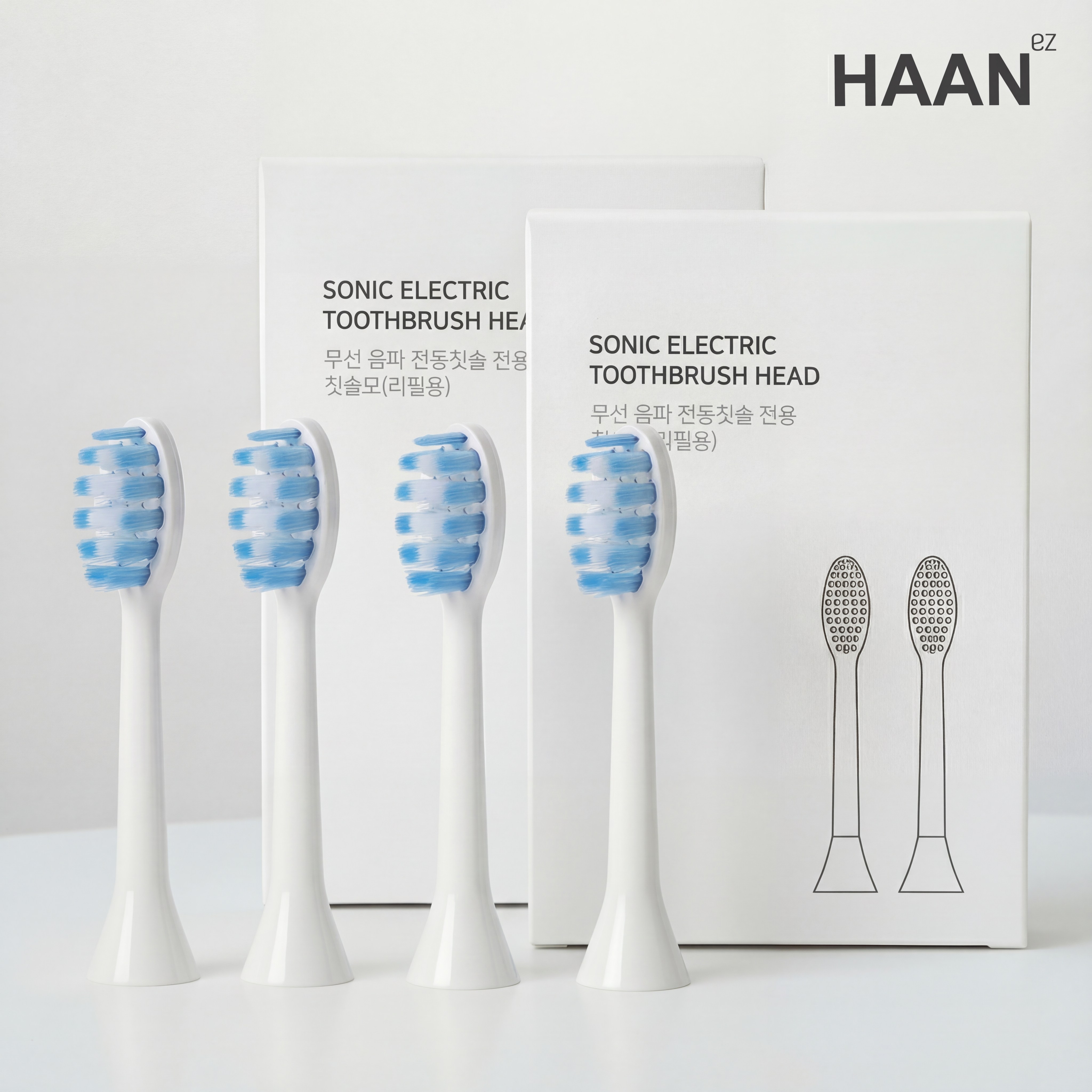한경희 무선 음파 전동칫솔 5단모드 완전방수 칫솔모 4p 페이스 혀클리너 휴대용 케이스 세트, 리필용, 2개, 한경희 교체용 리필 미세칫솔모(2개1세트) 18,700원