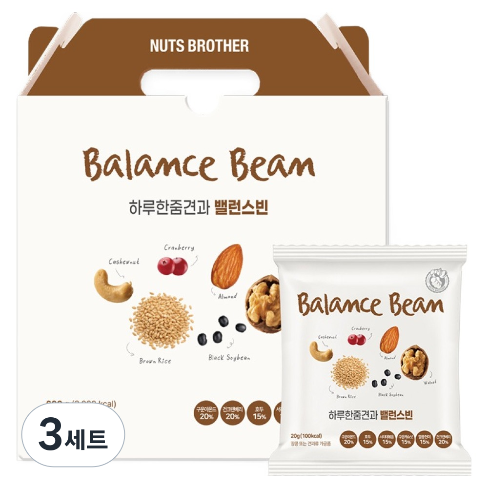 너츠브라더 하루 한줌견과 밸런스빈 30p 세트 600g, 3세트 59,700원