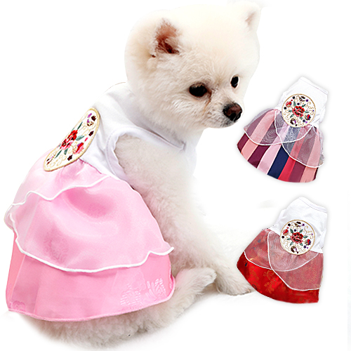 해피앤퍼피 개량 드레스 애견 한복 9,900원