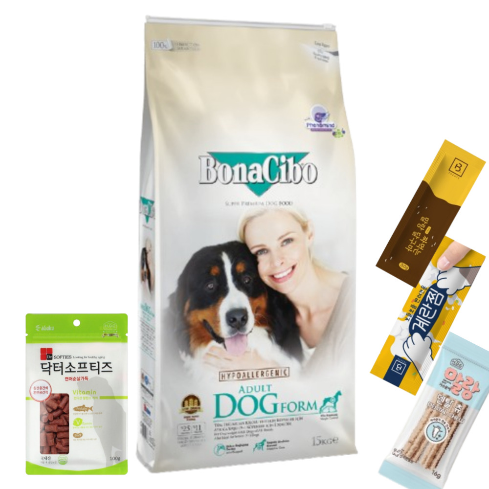 보나시보 중대형견용 강아지사료 시니어 앤 다이어트 말랑달구마 30g 보들보들계란찜30g 닥터소프티즈100g, 1개, 15kg, 시니어 135,000원