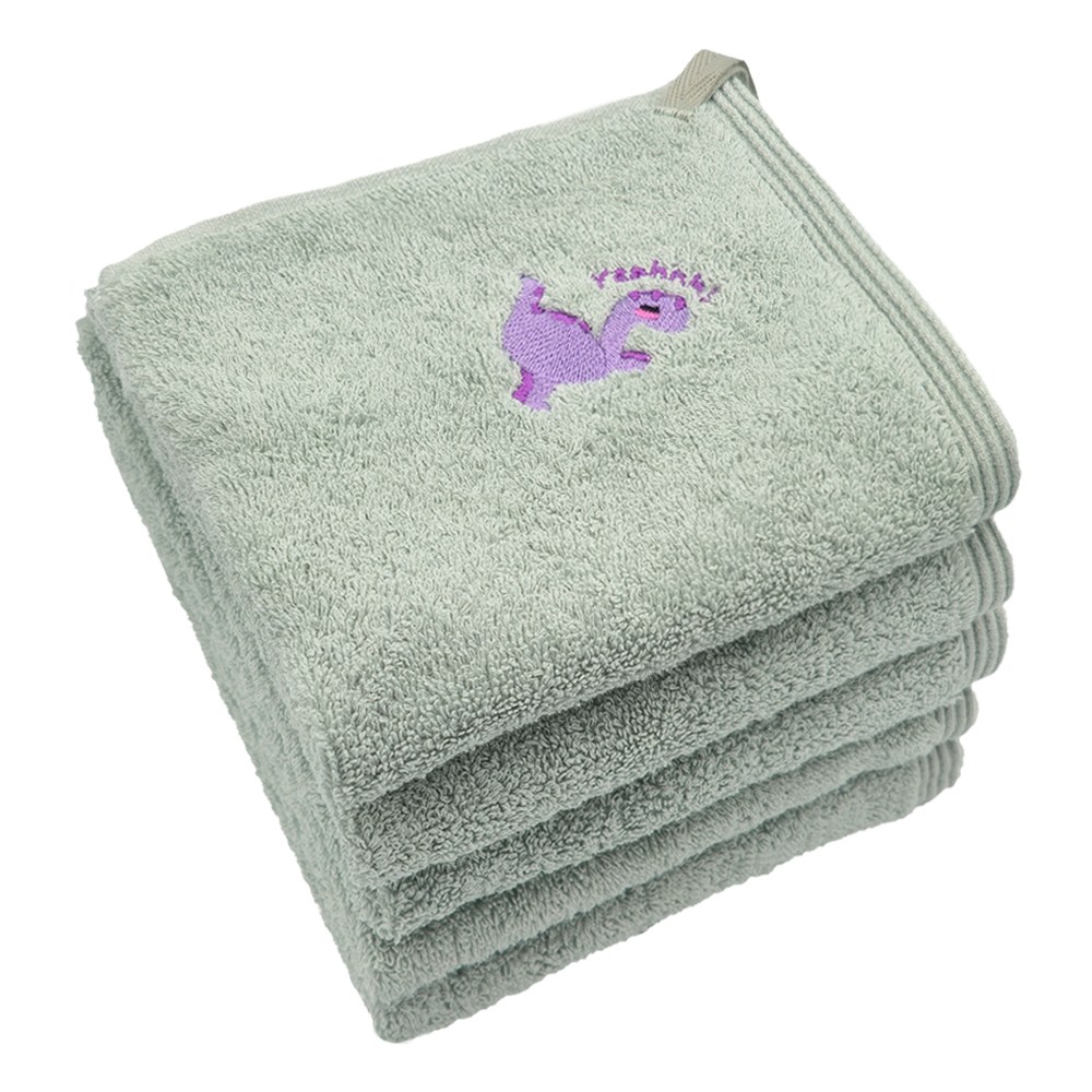 송월 어린이집 핸드타올 공룡자수 고리수건 5매, 민트, 5개 17,000원