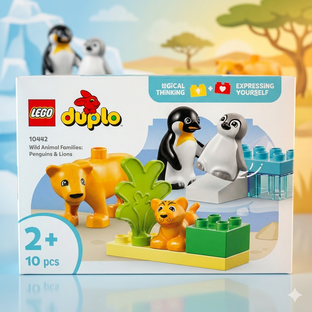 레고 듀플로 야생 동물 가족 펭귄과 사자 DS10442, 1개, 혼합색상 19,900원