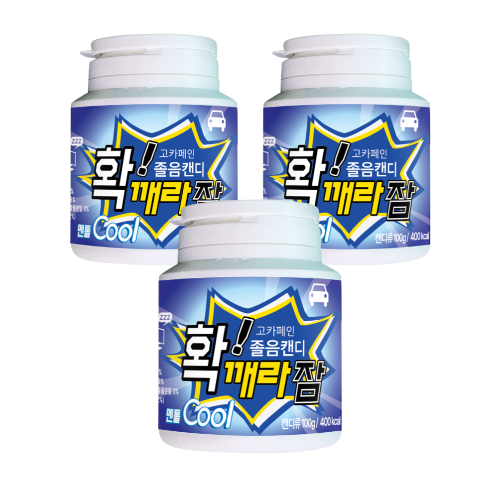 고카페인 확깨라잠 비타민 졸음캔디 츄어블 100g 멘톨쿨, 3개, 100g 13,800원