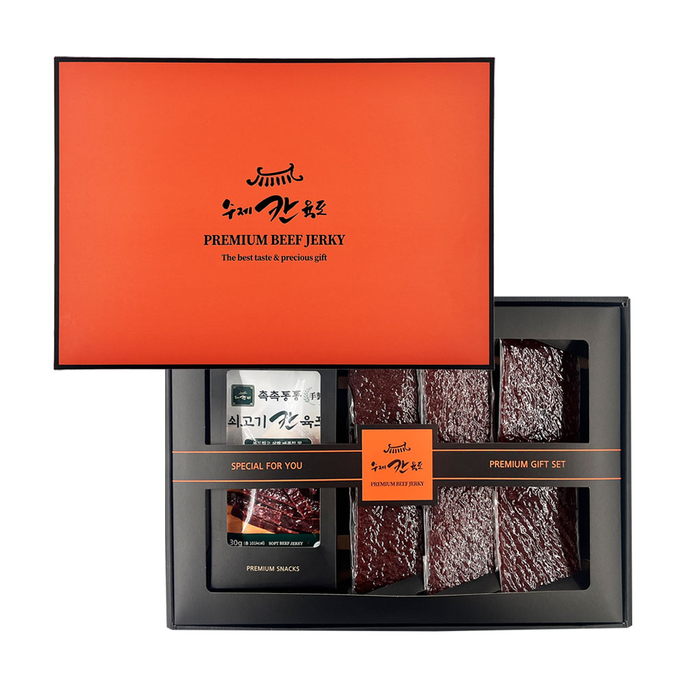 [수제칸육포] 촉촉통통 수제 쇠고기육포 선물세트 +쇼핑백, 1세트, 210g 39,800원