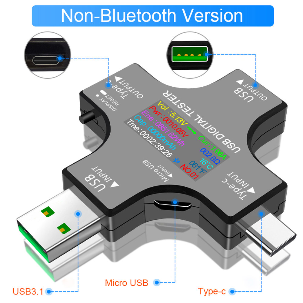 USB 테스터 C타입 전압측정기 전류측정기 디지털 전압계 전압 전류 계량기 고속 충전 전력 분석기 15,680원