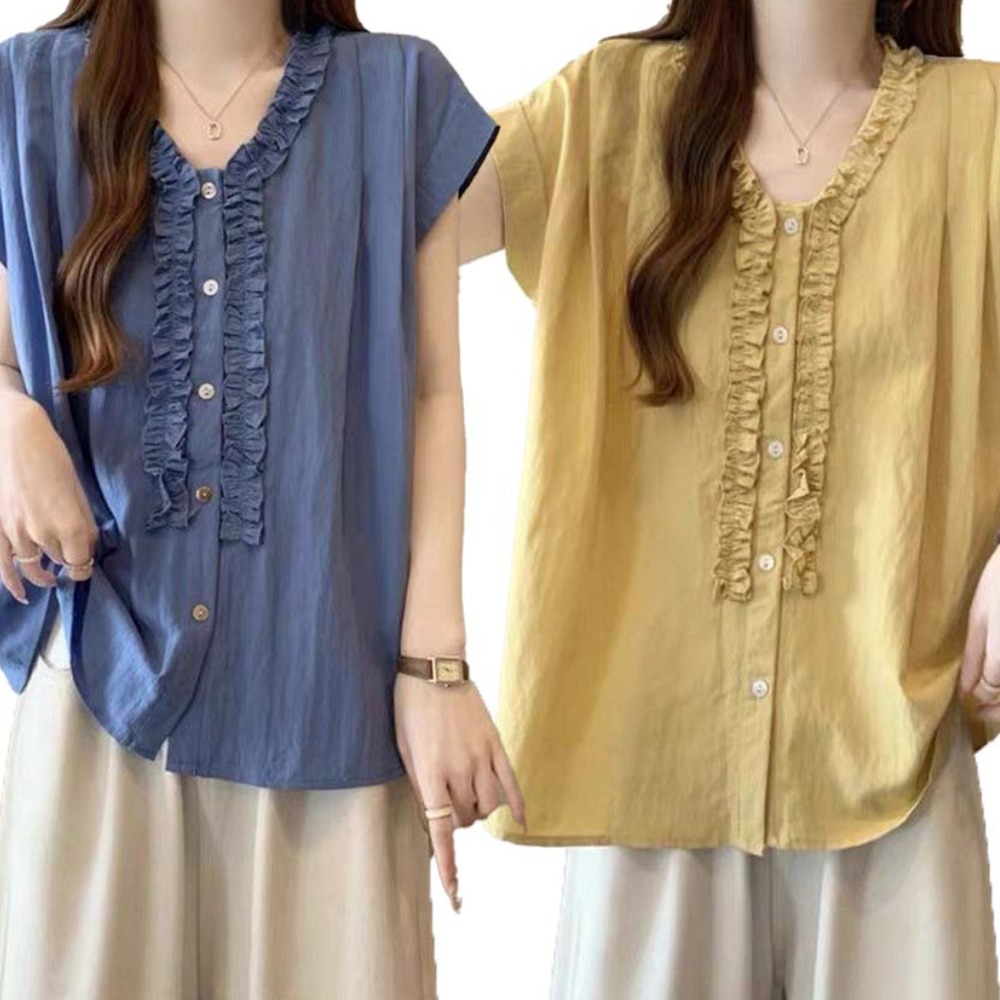 IWMAFT 2종 세트 여성 여름 린넨 코튼 민소매 블라우스 루즈핏 체형커버 데일리 FC32 21,800원