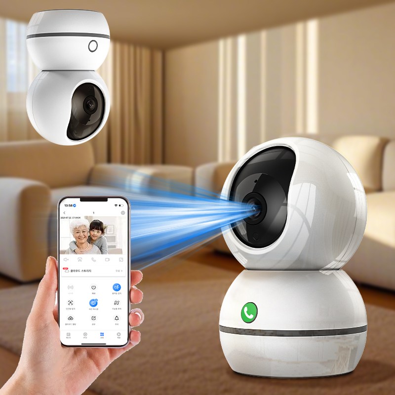 국내발송 500W초고화질 음성 영상통화 멀티기능 듀얼밴드 와이파이연결 CCTV AI, CS201-AW, 1개 78,500원