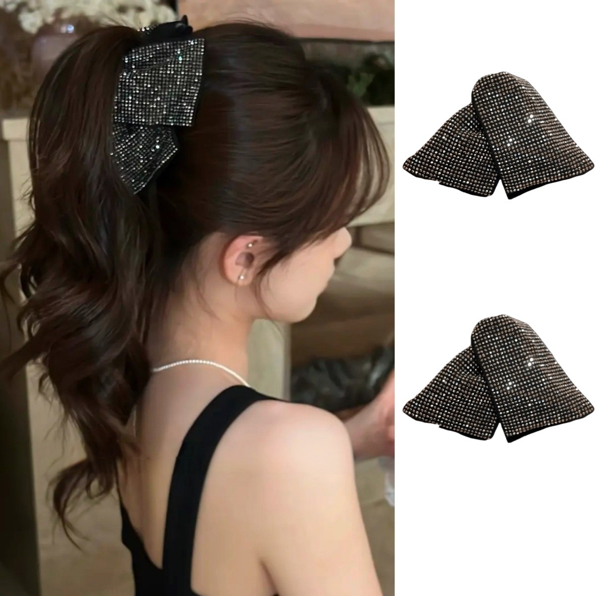 고급스러운 올림머리 헤어집게핀 2건 큐빅 헤어핀 올림머리핀 13,900원