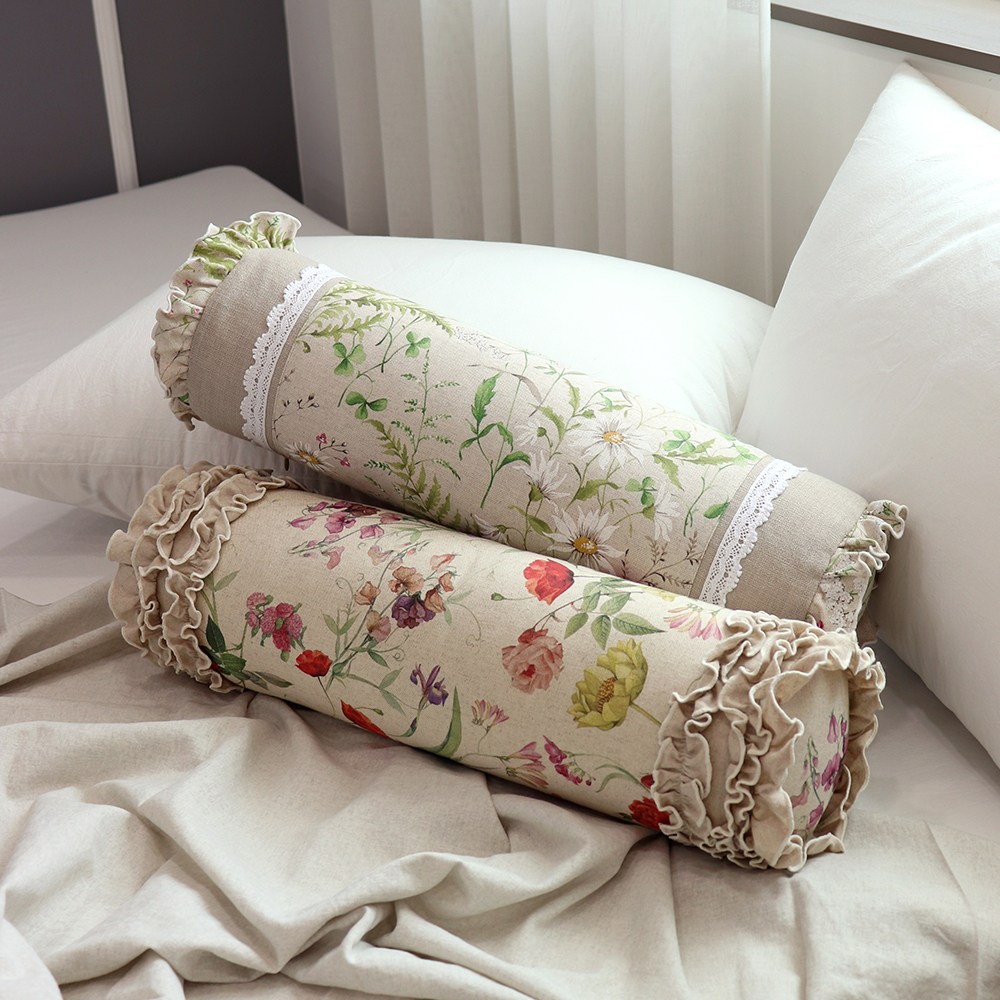 [집에] 순면라미 경추 목베개 사각원형쿠션_2color, 로즈, 1개 36,600원