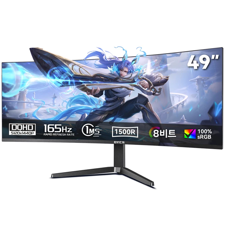 49인치 울트라와이드 커브드 게이밍 모니터 1500R, 5k, DQHD, 120hz, 5120*1440 165Hz, 32:9, 5120x1440 165Hz, 125cm 750,000원
