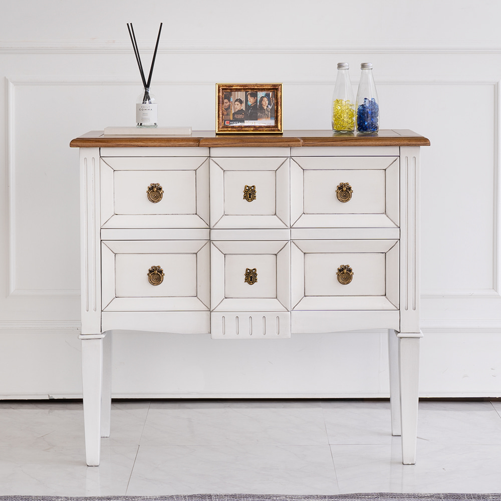 소피아엘렌 사라 프렌치 엔틱 원목 콘솔, 빈티지 화이트 309,000원