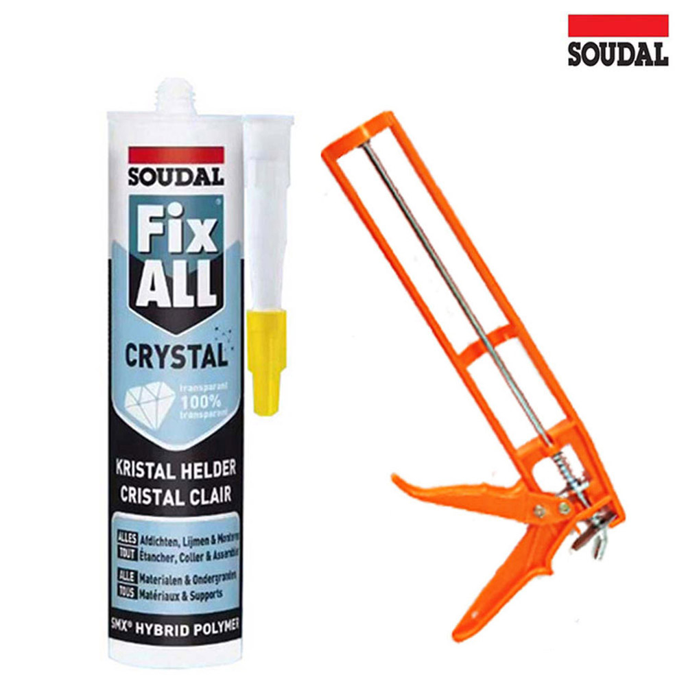 수달 픽스올 실리콘 Crystal 크리스탈 투명 냄새없는 방수 보수 고투명 강력접착 실리콘+플라스틱 건 세트 16,300원