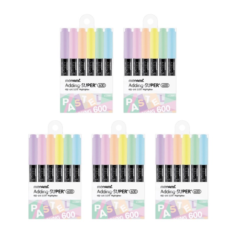 모나미 / 에딩슈퍼 600 형광펜 파스텔 6색 세트 / 형광펜세트 모나미형광펜 에딩슈퍼 모나미에딩 모나미에딩슈퍼 모나미형광펜세트 11,900원