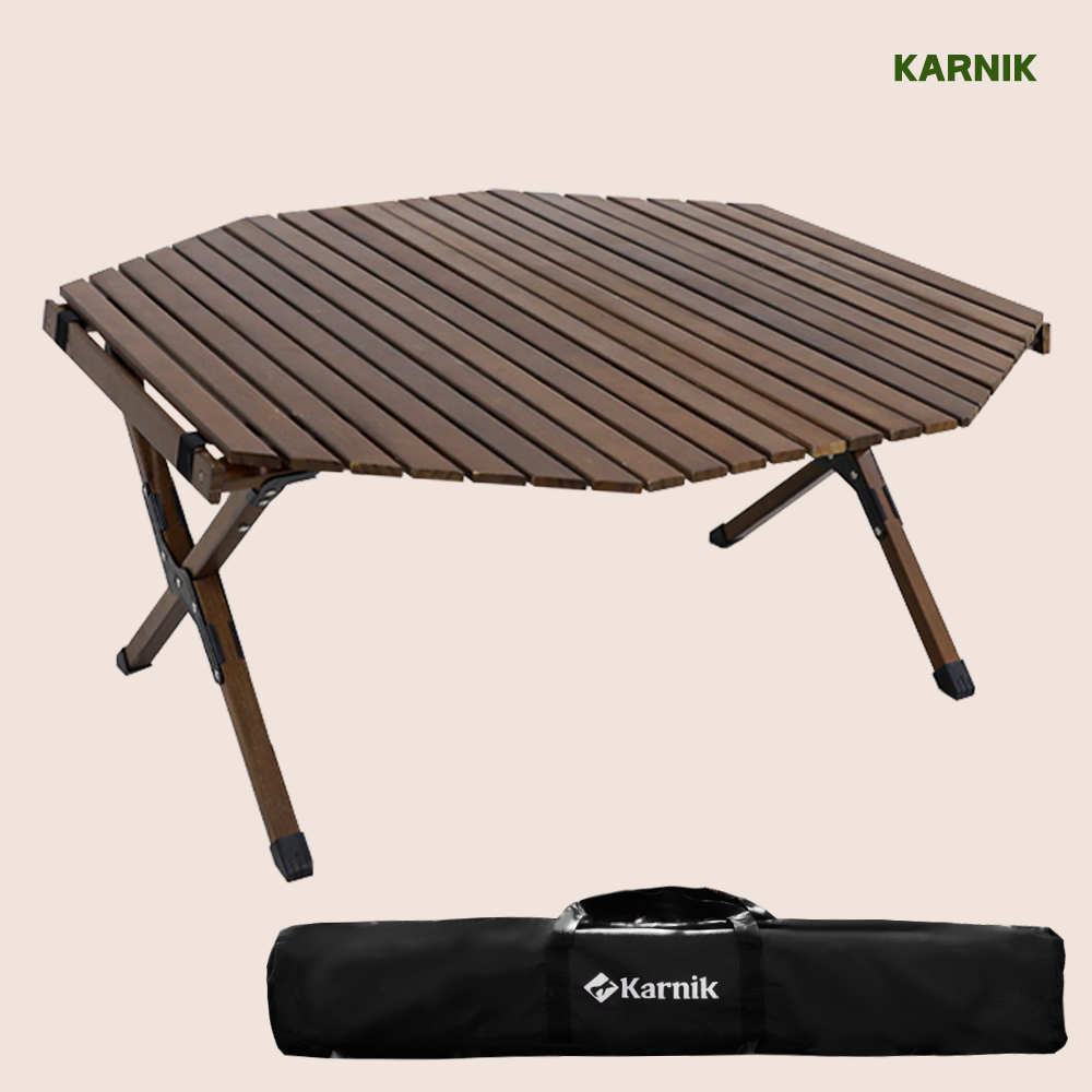 카르닉 접이식 캠핑테이블 원목 팔각 롤 폴딩 테이블 4-6인용 99,000원