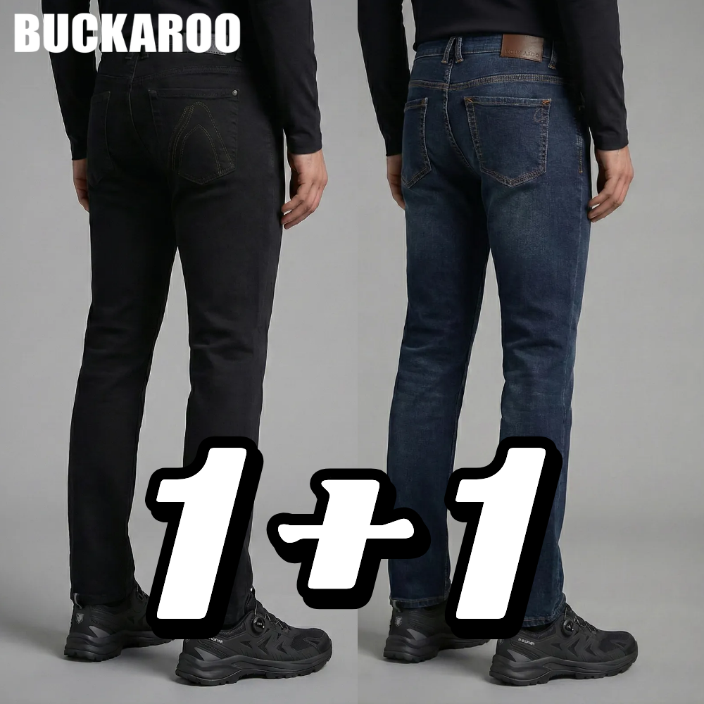 [매장정품] 버커루 남성 기모 데님 팬츠 1+1 세트 가성비 여행 캠핑 등산 낚시 캐주얼 사무실 이월상품 와이드핏 부츠컷 세미와이드 겨울 약기모 청바지 59,000원
