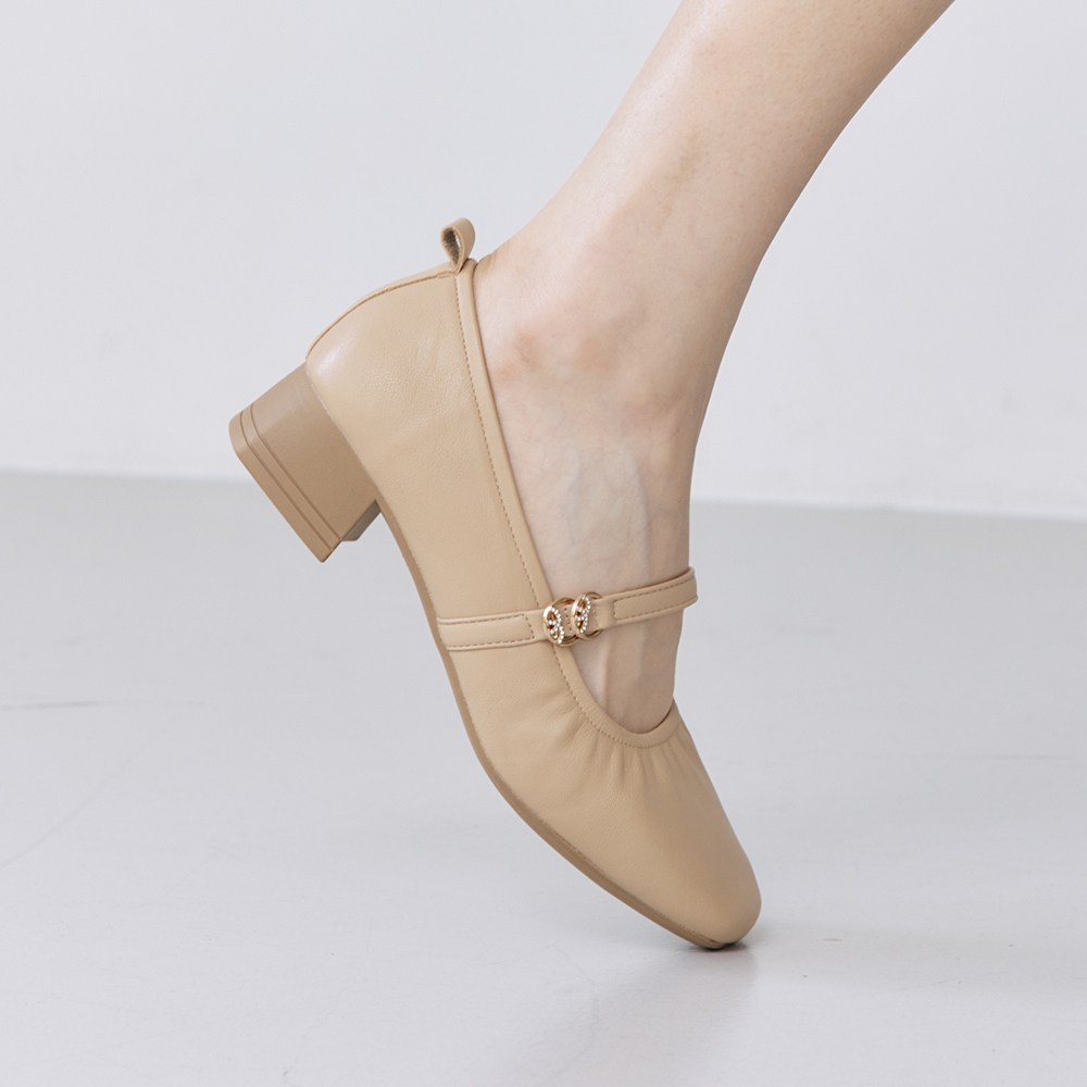 슈리오 여성 셔링스트랩 발편한 골드링 메리제인 단화 4cm 39,910원