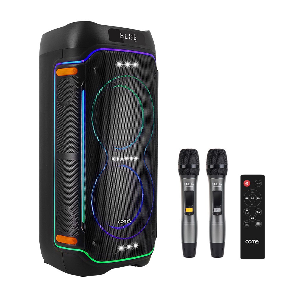 Coms KY800 이동식 UHF 블루투스 스피커 앰프 무선 마이크 최대 400W 노래방 버스킹 399,500원
