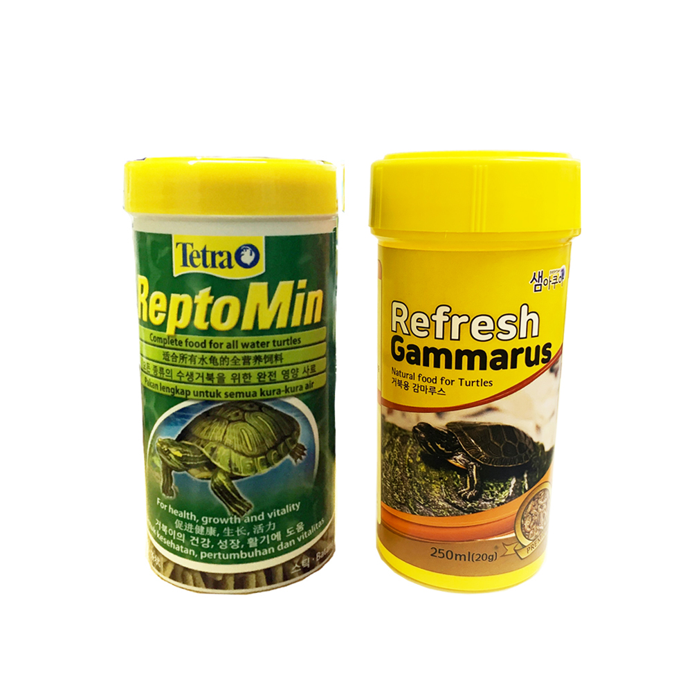 샘아쿠아 렙토민 55g + 리프레쉬 감마루스 20g 거북이 사료 세트 14,990원