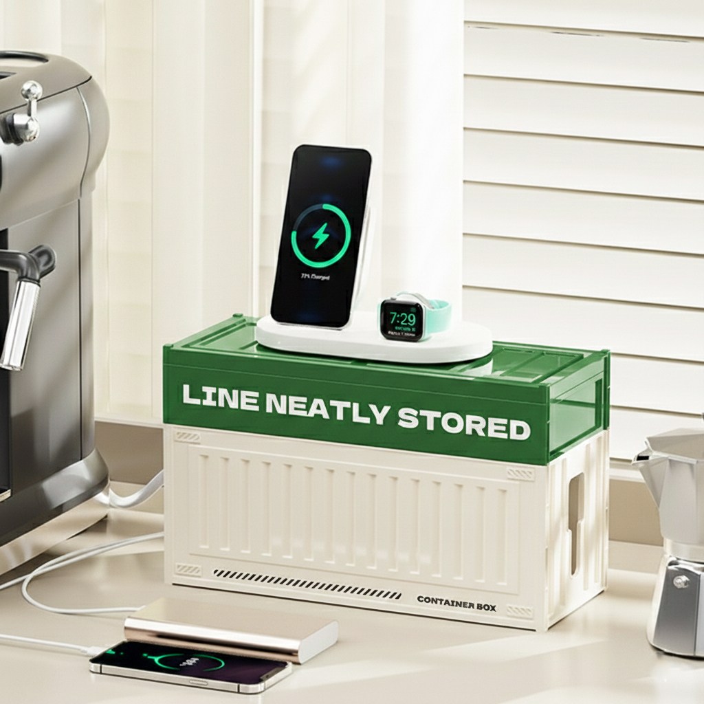 코핏 콘센트 2단 멀티탭정리함 책상전선정리 멀티탭거치대, 그린, 1개 17,000원